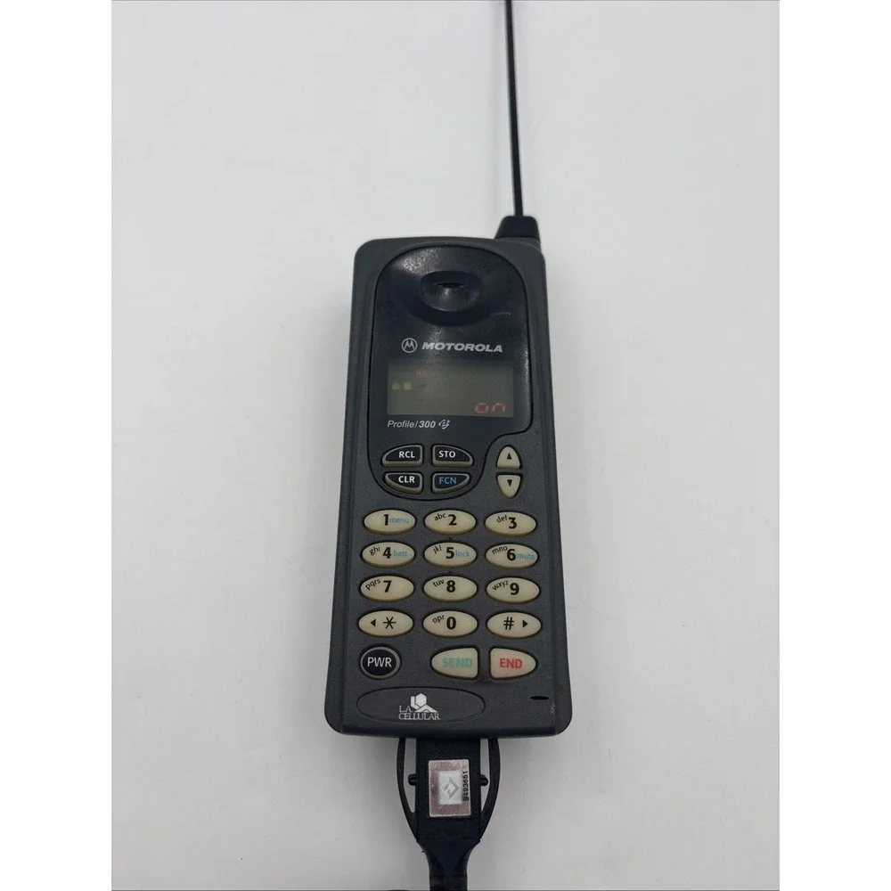 Vintage 90s Motorola Profile 300 Cell Phone Gray Bar Style Battery and Charger